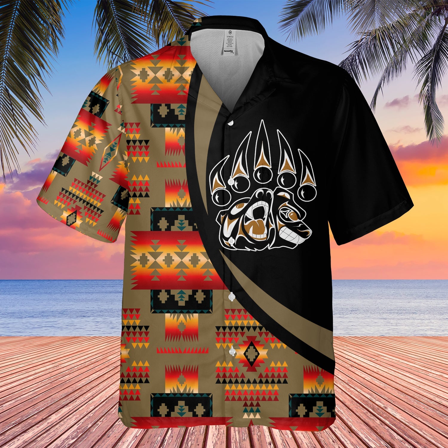 GB-HW000741 Tribe Design Native American Hawaiian Shirt 3D