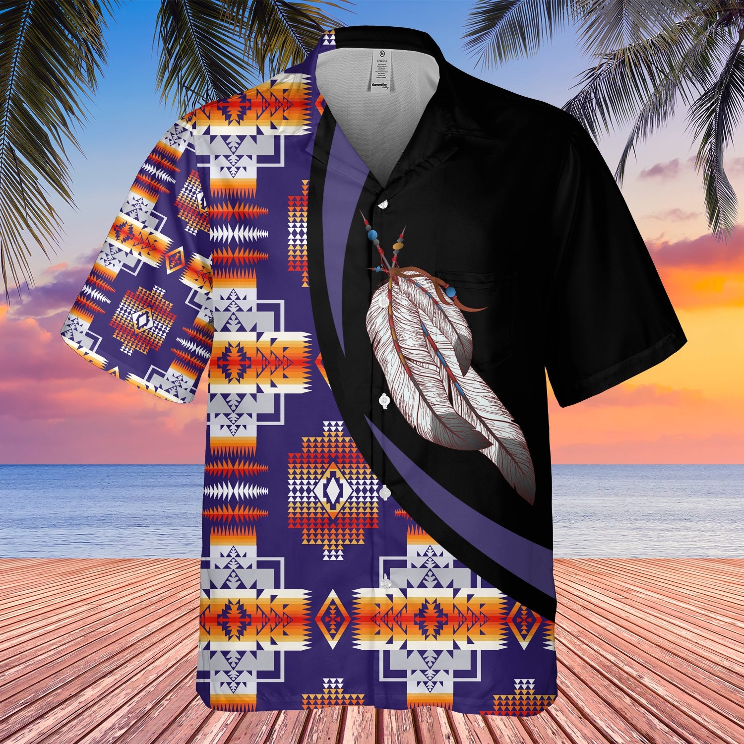 GB-HW000744 Tribe Design Native American Hawaiian Shirt 3D