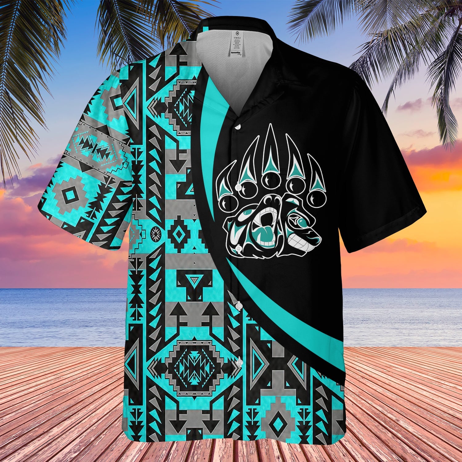 GB-HW000752 Tribe Design Native American Hawaiian Shirt 3D