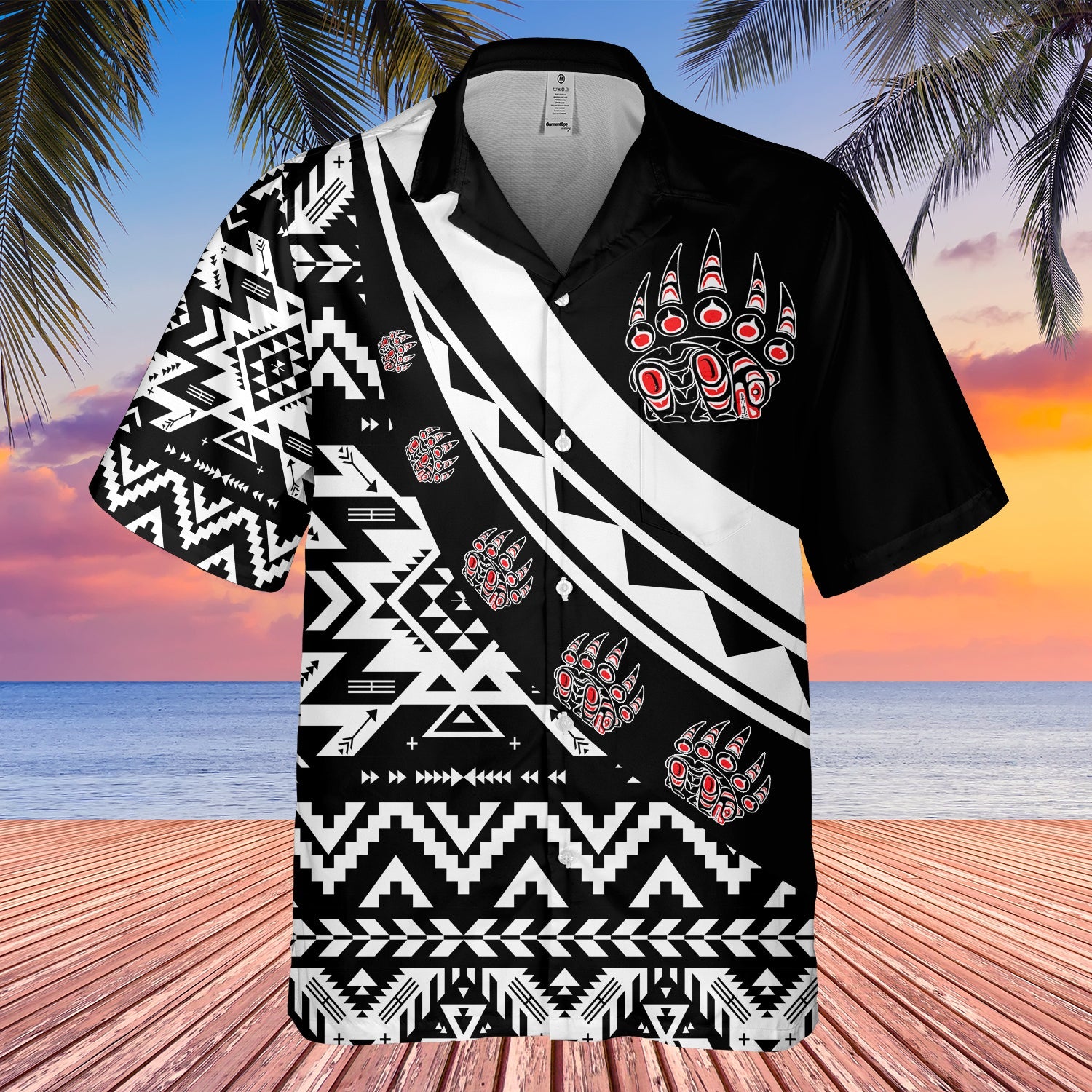 GB-HW001106 Tribe Design Native American Hawaiian Shirt 3D