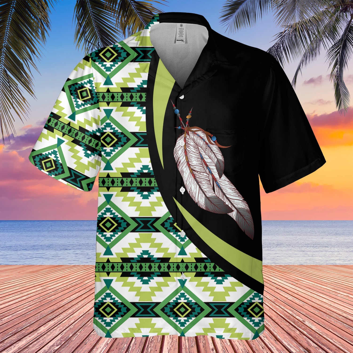 GB-HW000766 Tribe Design Native American Hawaiian Shirt 3D