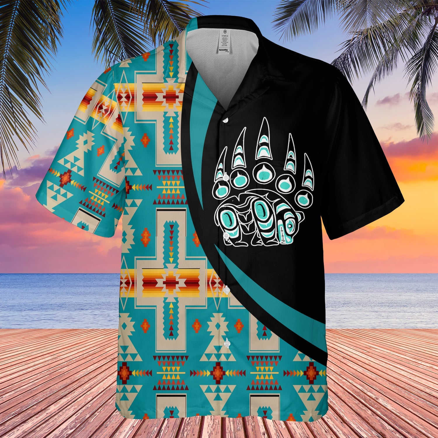 GB-HW000771 Tribe Design Native American Hawaiian Shirt 3D