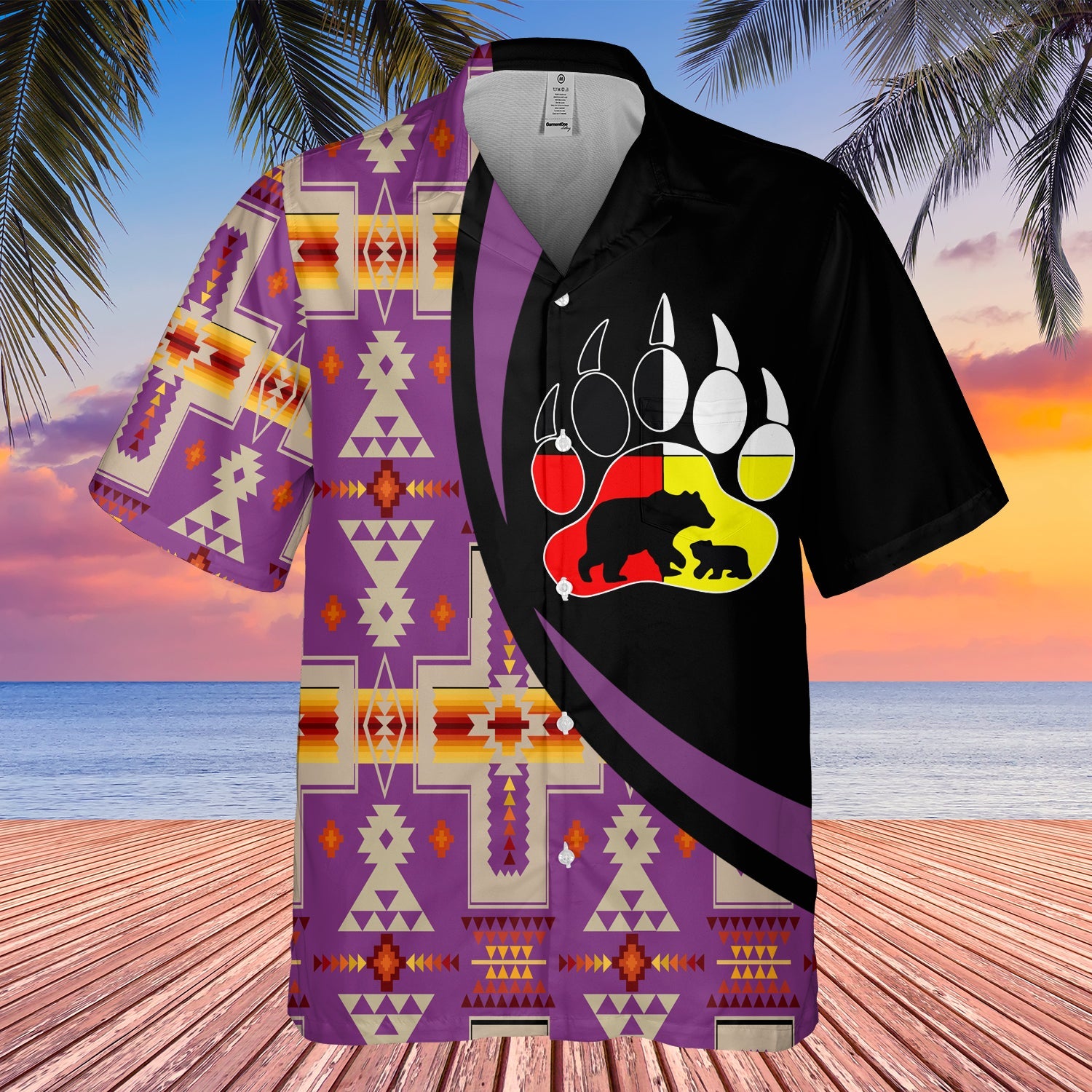 GB-HW000775 Tribe Design Native American Hawaiian Shirt 3D