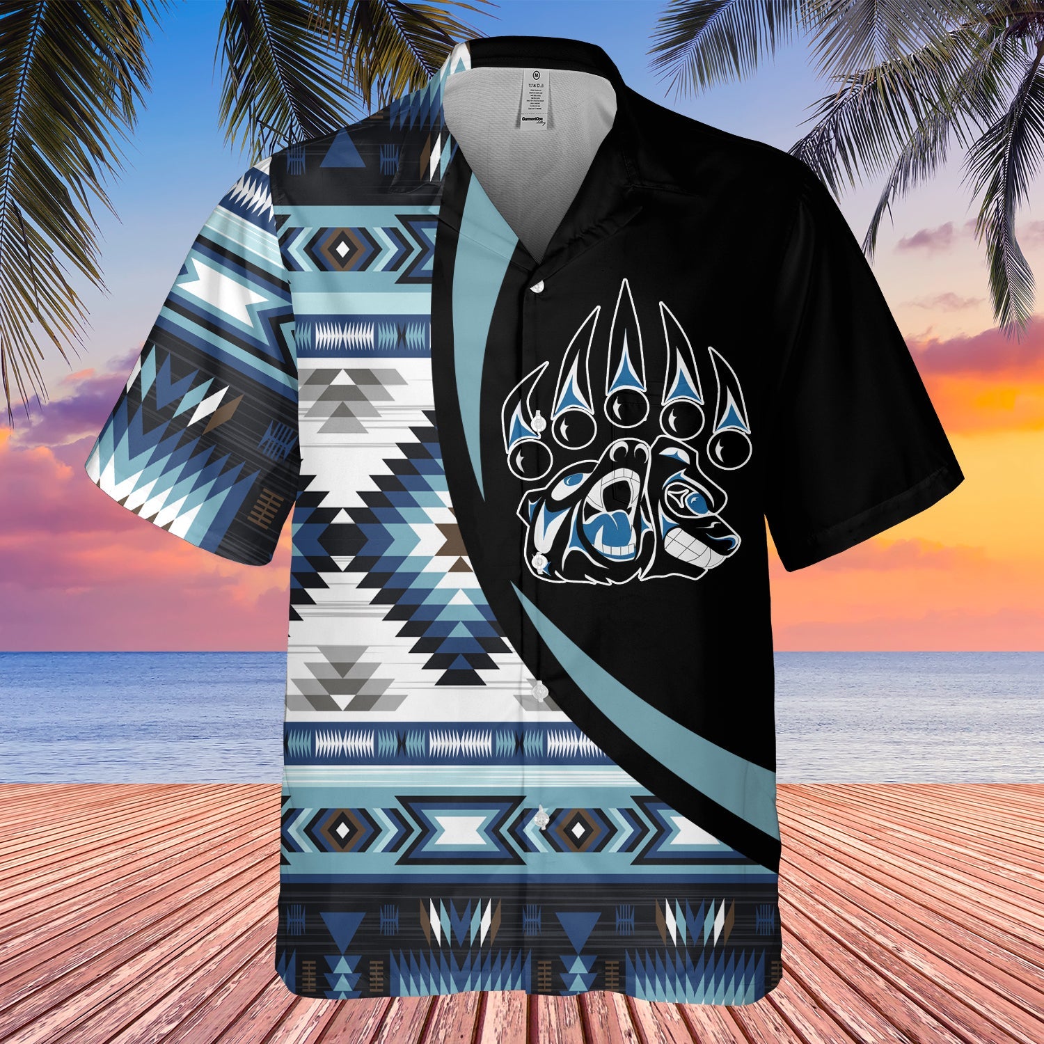 GB-HW000784 Tribe Design Native American Hawaiian Shirt 3D