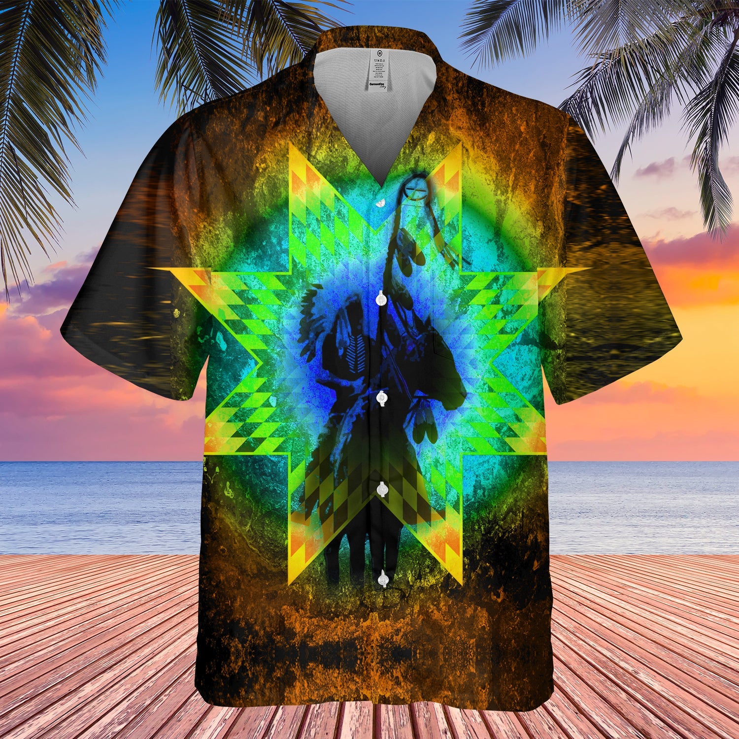 GB-HW000882 Tribe Design Native American Hawaiian Shirt 3D