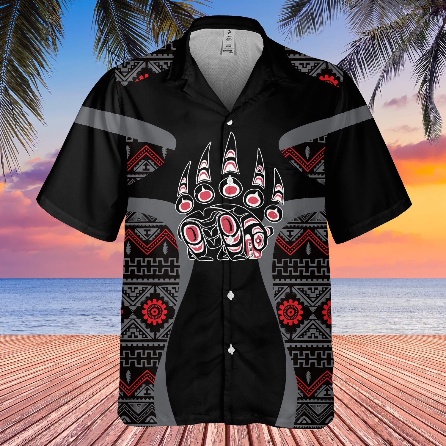 GB-HW000885 Tribe Design Native American Hawaiian Shirt 3D