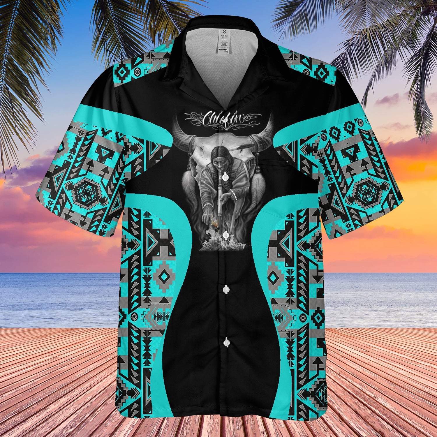 GB-HW000904 Tribe Design Native American Hawaiian Shirt 3D
