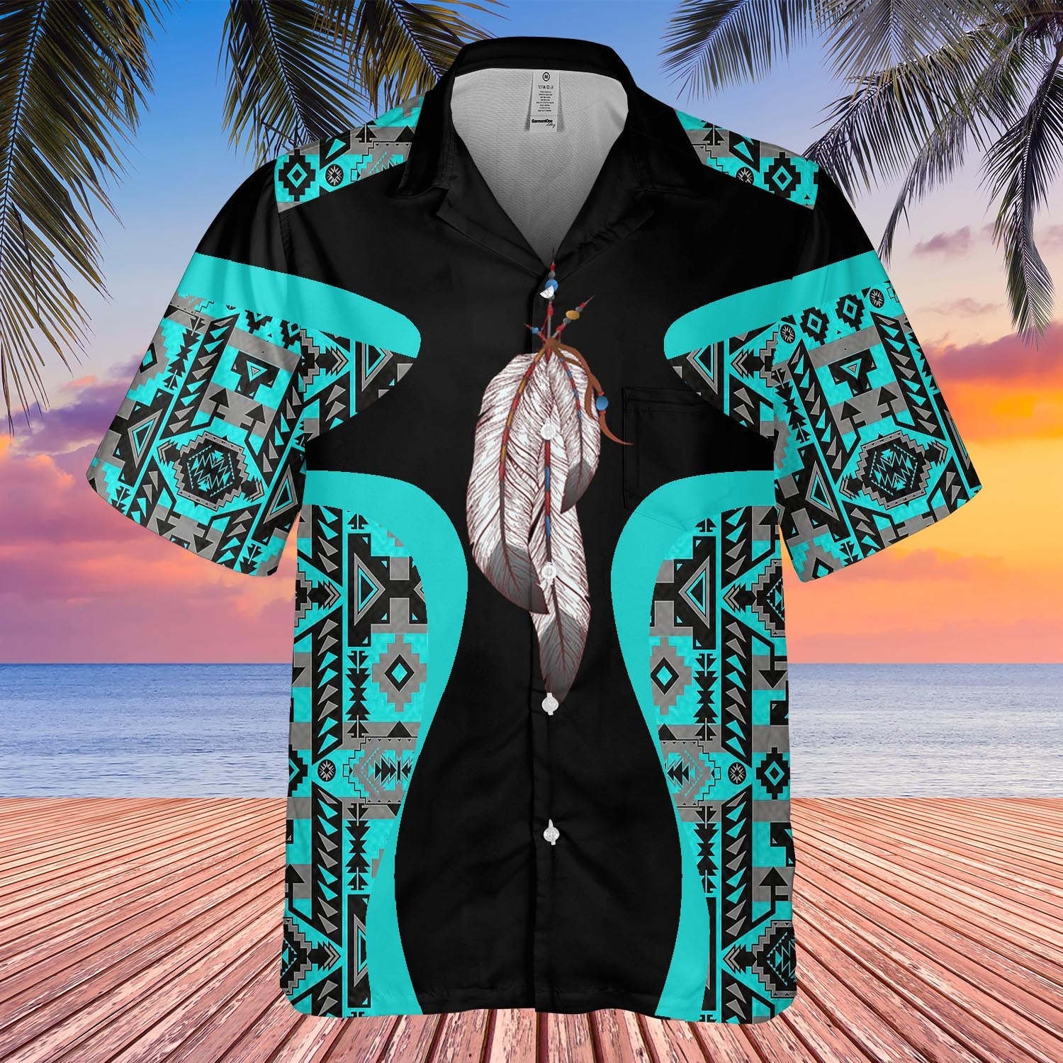 GB-HW000907 Tribe Design Native American Hawaiian Shirt 3D