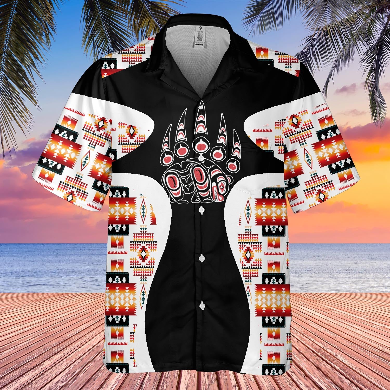 GB-HW000911 Tribe Design Native American Hawaiian Shirt 3D