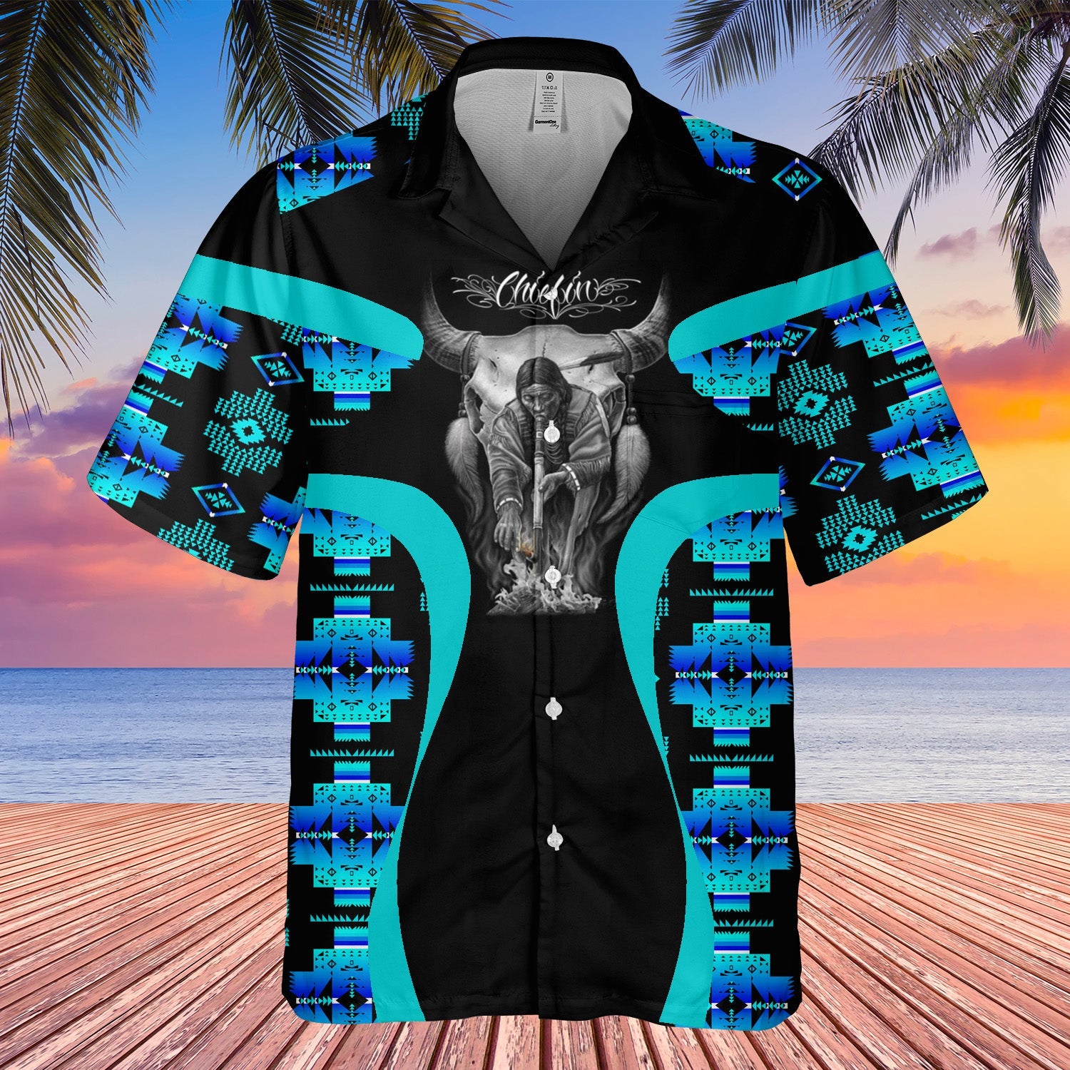 GB-HW000909 Tribe Design Native American Hawaiian Shirt 3D