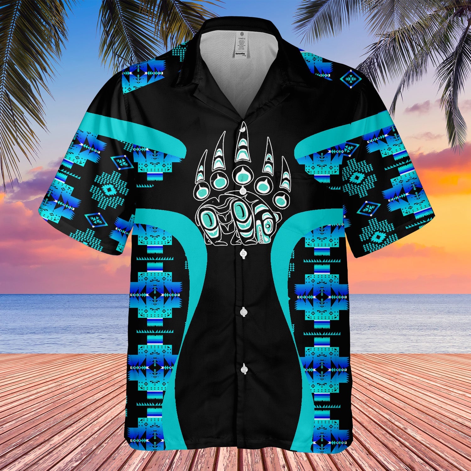 GB-HW000915 Tribe Design Native American Hawaiian Shirt 3D