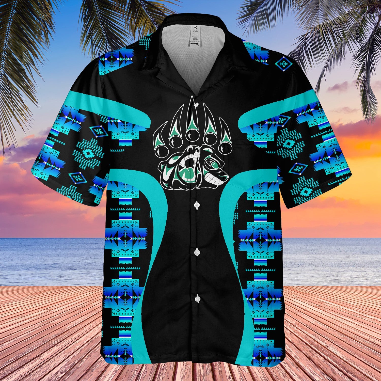 GB-HW000916 Tribe Design Native American Hawaiian Shirt 3D