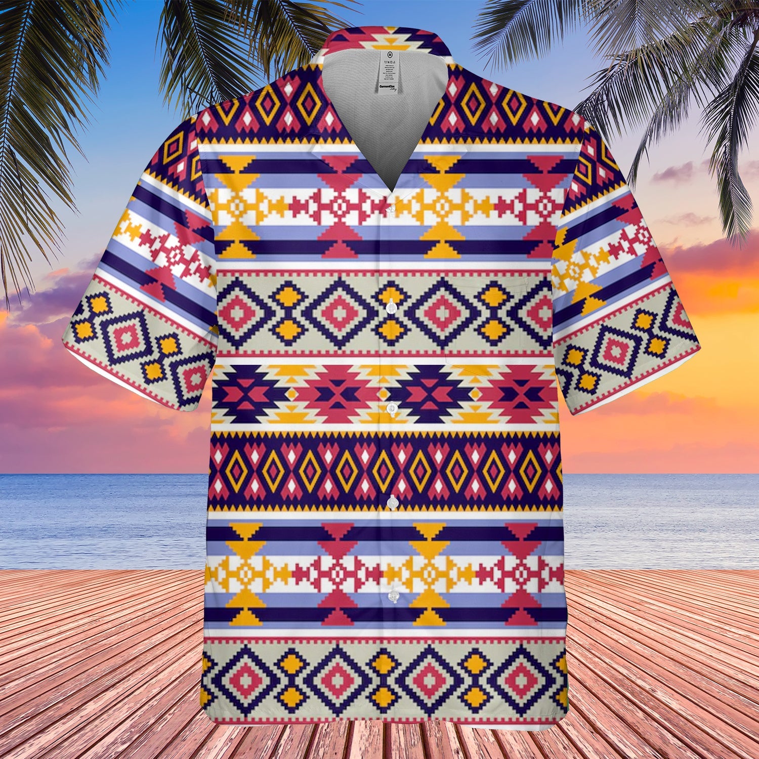GB-HW00073 Pattern Native Hawaiian Shirt 3D