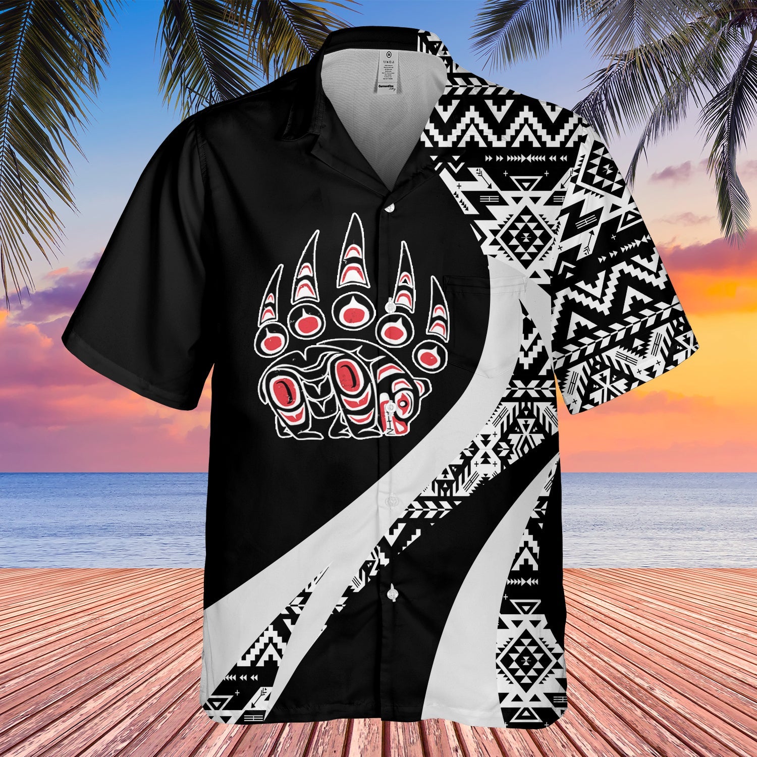 GB-HW000922 Tribe Design Native American Hawaiian Shirt 3D
