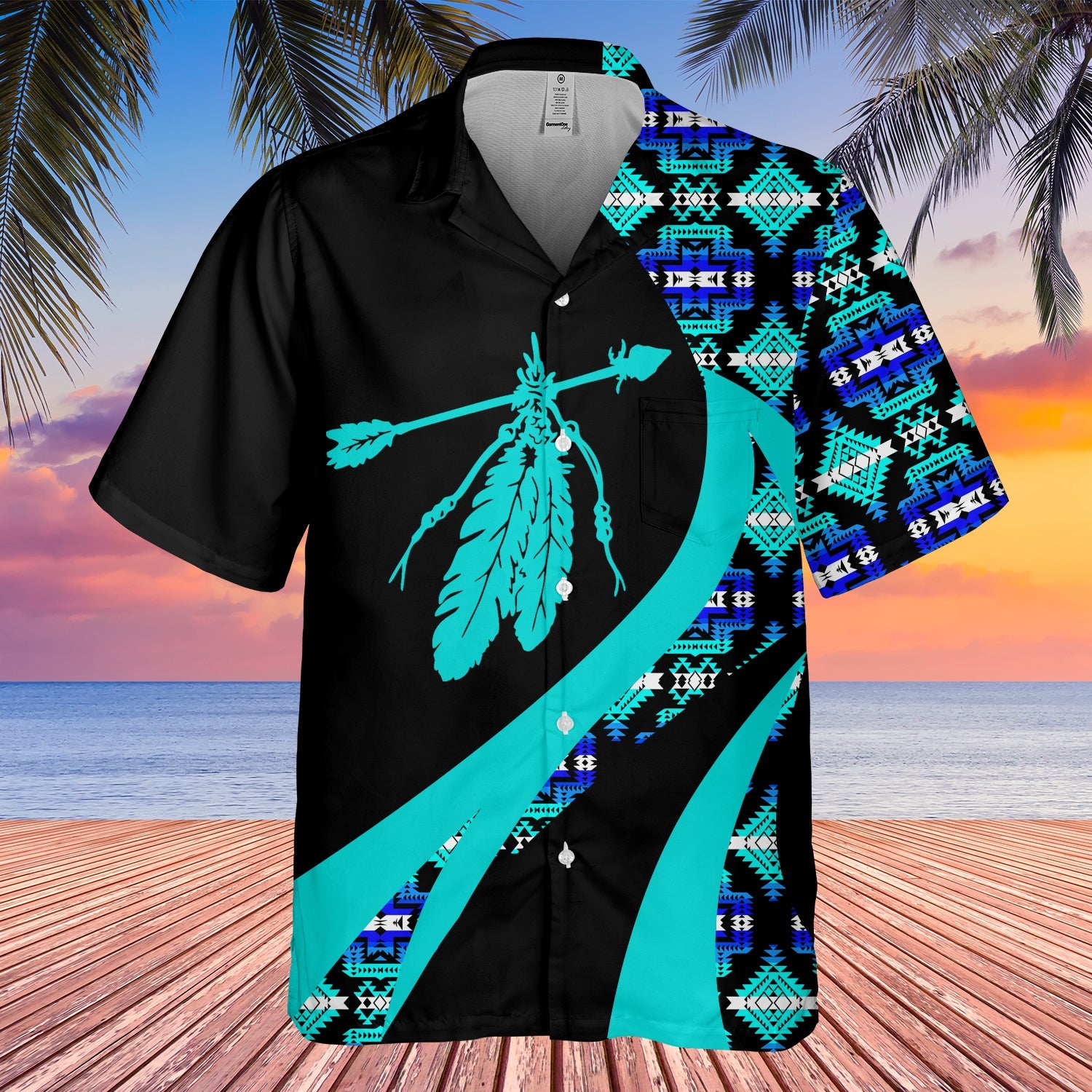 GB-HW000926 Tribe Design Native American Hawaiian Shirt 3D