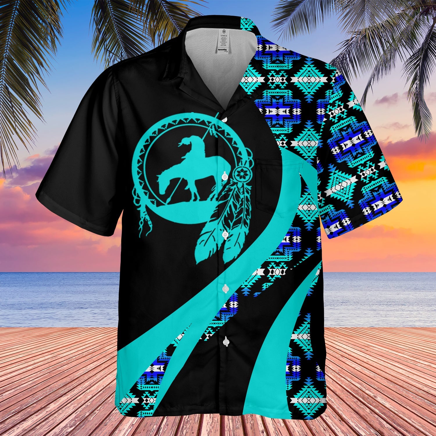 GB-HW000927 Tribe Design Native American Hawaiian Shirt 3D