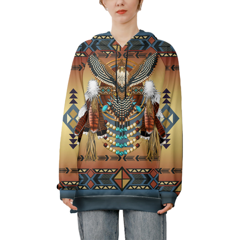 GB-NAT00057-03 Southwest Blue Symbol 3D Long Hoodies