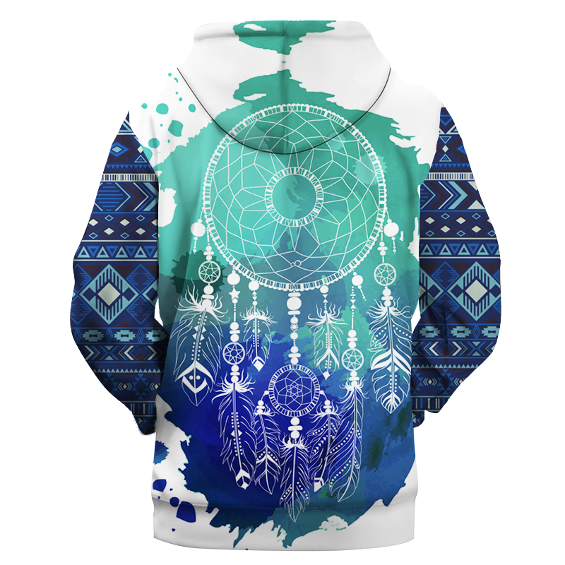 GB-NAT00376 Blue & Green Dream Catcher 3D Hoodie