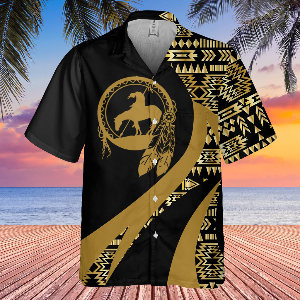GB-HW000962 Tribe Design Native American Hawaiian Shirt 3D