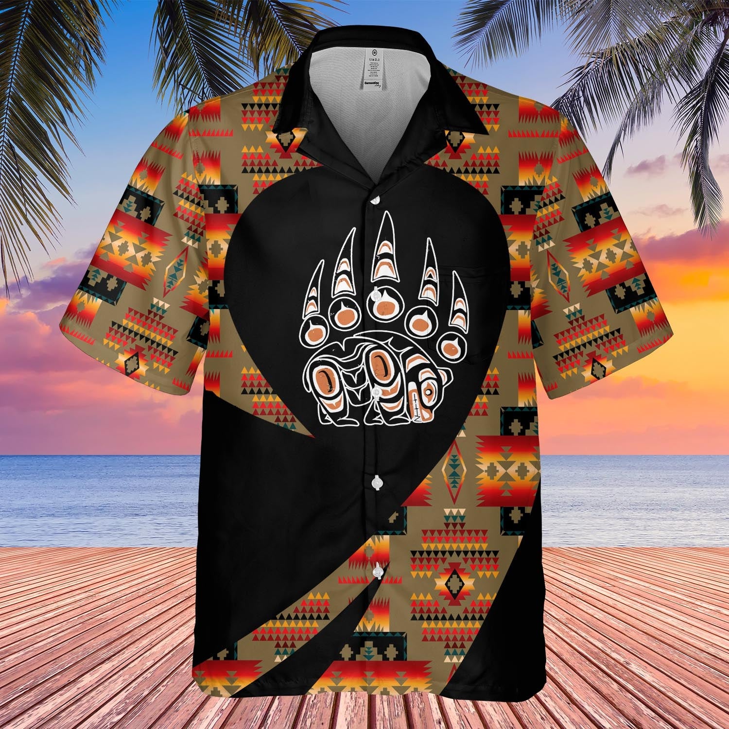 GB-HW000837 Tribe Design Native American Hawaiian Shirt 3D
