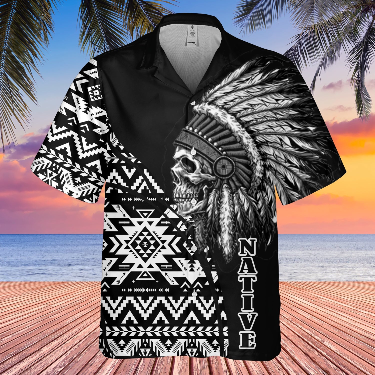 GB-HW000244 Tribe Design Native American Hawaiian Shirt 3D