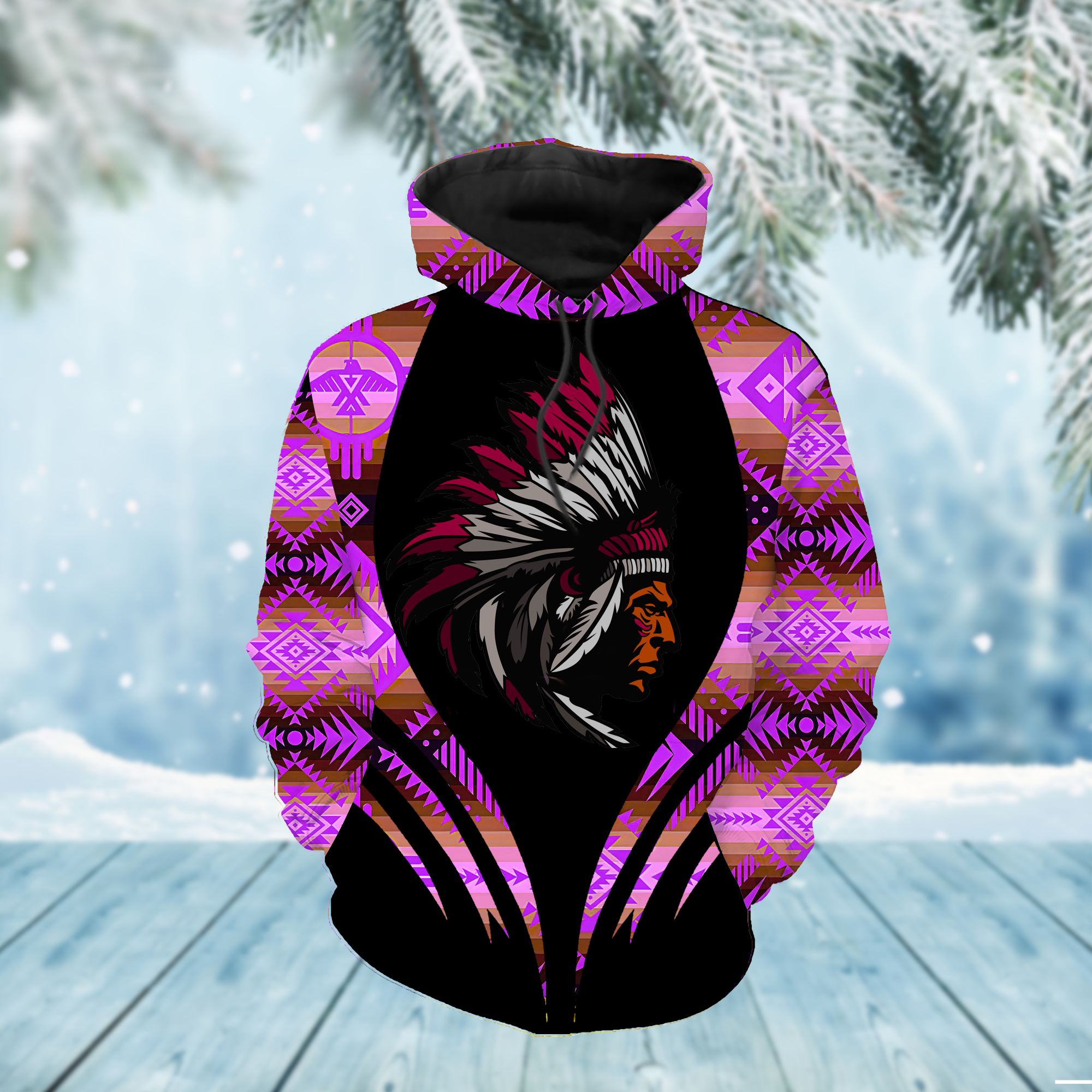 HD000225 Native American Pride  3D Hoodie