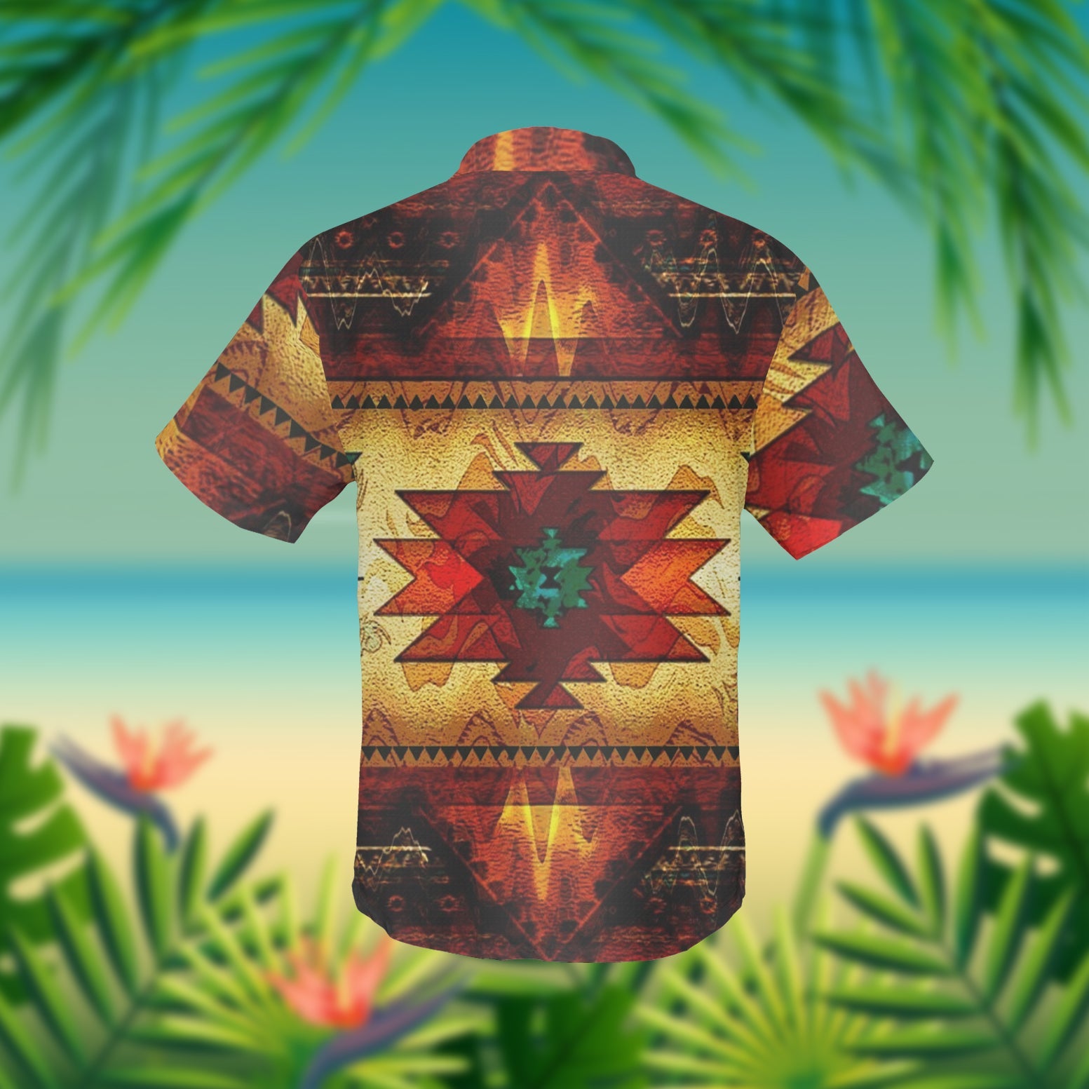 GB-NAT00068 United Tribes Brown Design Hawaiian Shirt 3D