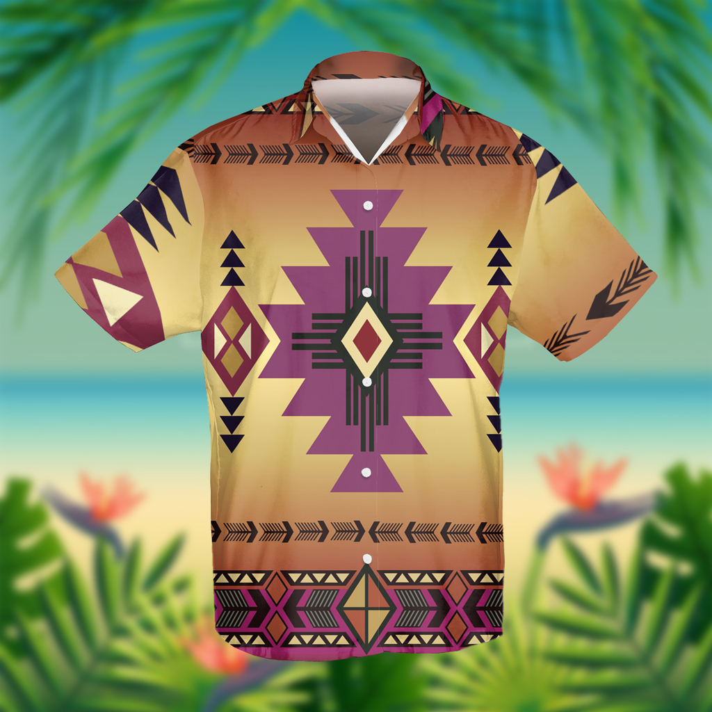 GB-NAT00057-06 Southwest Purple Pink Symbol Hawaiian Shirt 3D