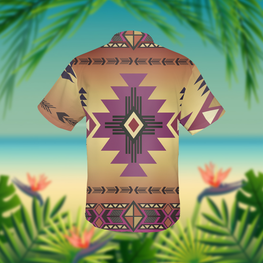 GB-NAT00057-06 Southwest Purple Pink Symbol Hawaiian Shirt 3D