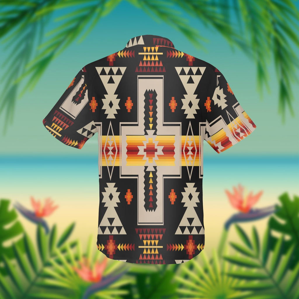 GB-NAT00062-01 Black Tribe Design Hawaiian Shirt 3D