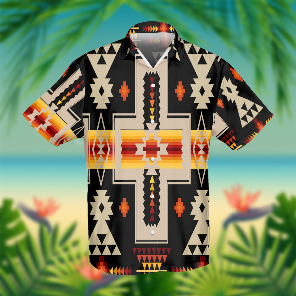 GB-NAT00062-01 Black Tribe Design Hawaiian Shirt 3D