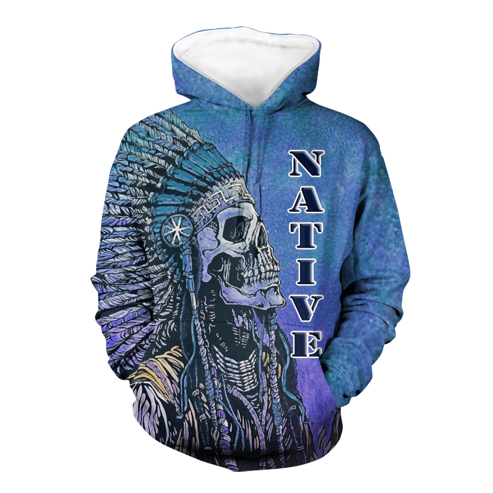 HD00043 Skull Headdress Native 3D Hoodie