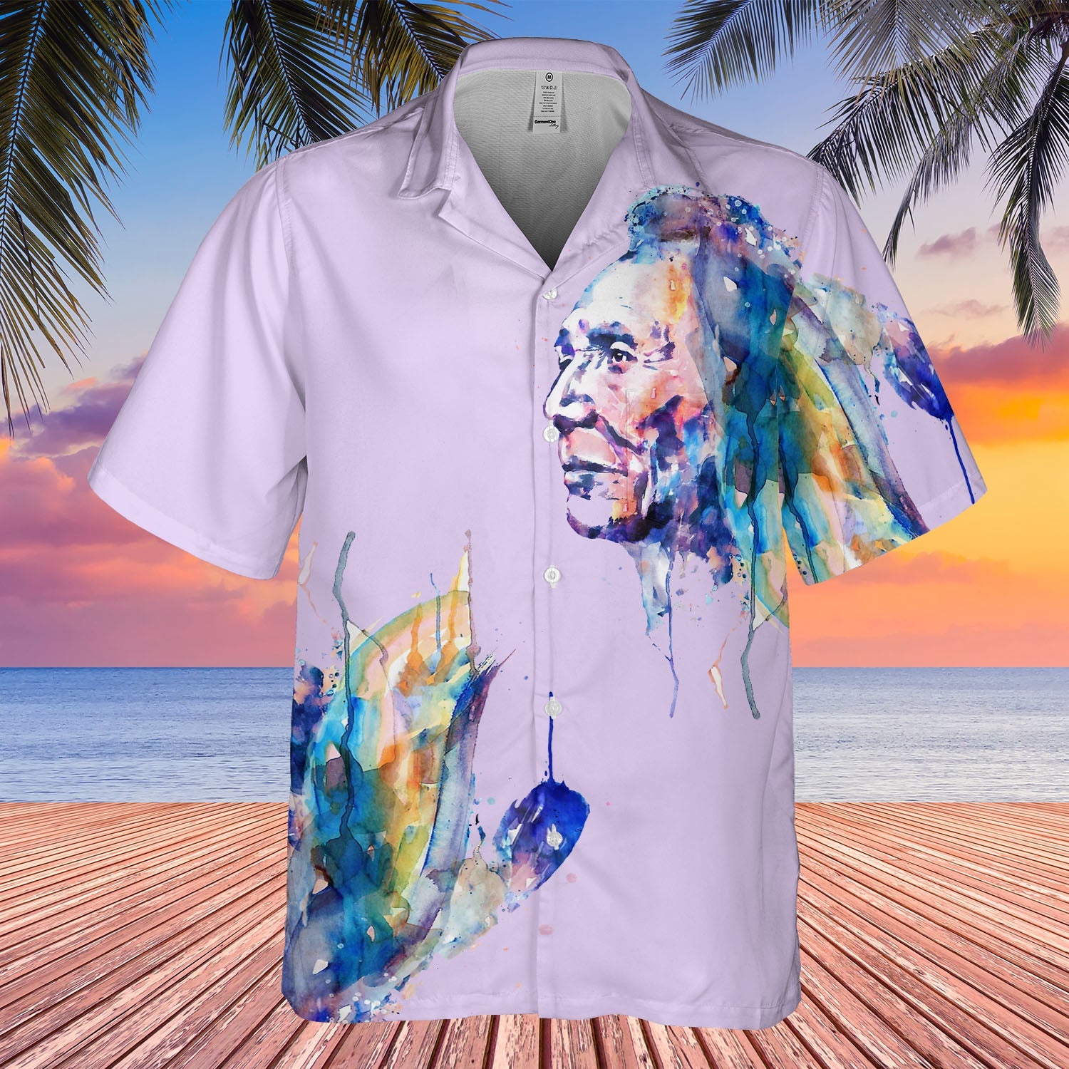 DS250428M08 Chief Native American Hawaiian Shirt 3D