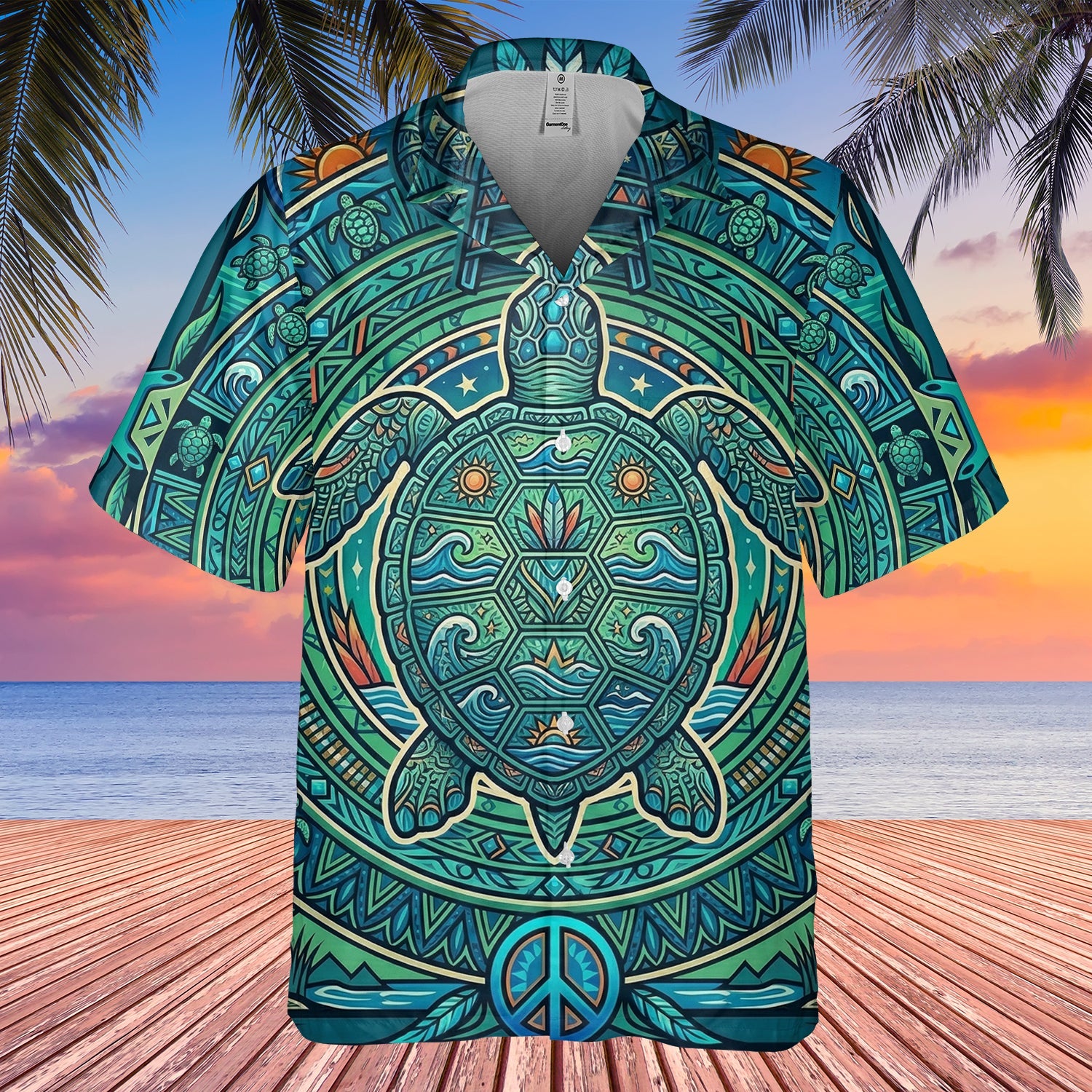 DS250702M01v3 Tribe Turtle Native American Hawaiian Shirt 3D