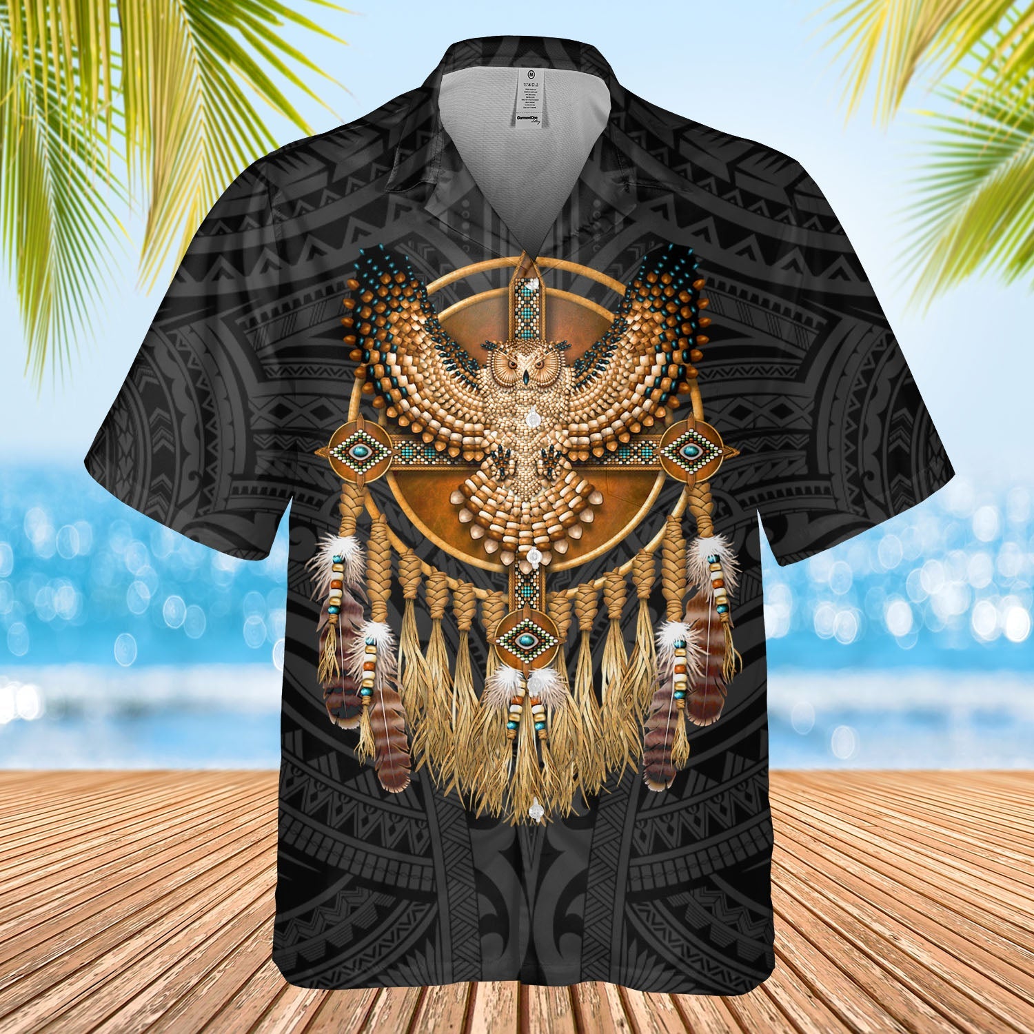 DS250731M02v5 Dreamcatcher Owl Native American Hawaiian Shirt 3D