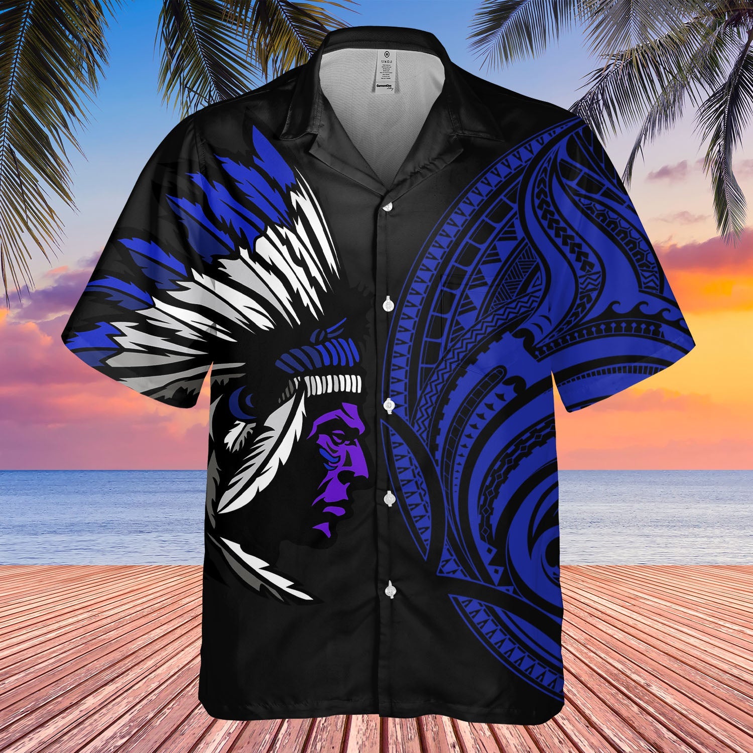DS250731M05 Chief Native American Hawaiian Shirt 3D