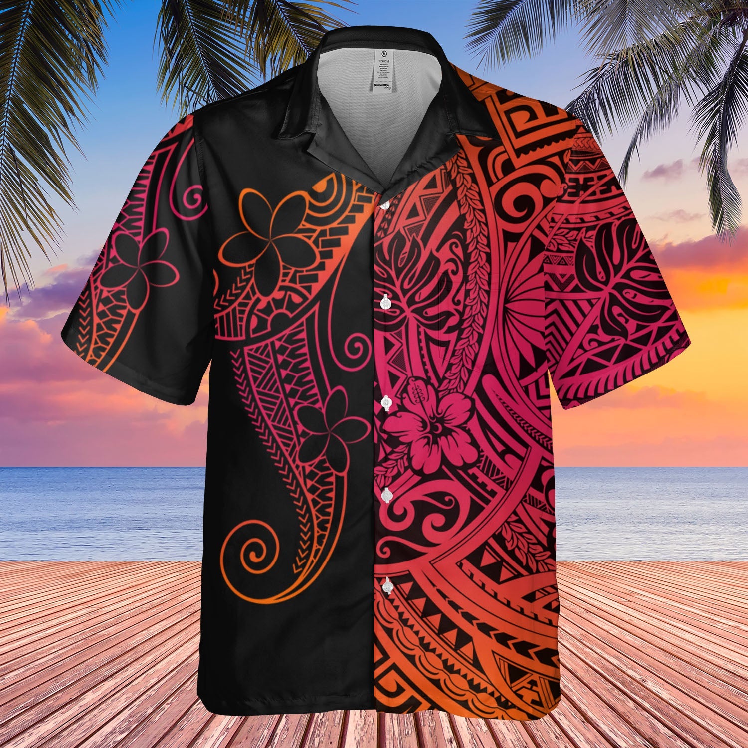 DS250801M02v5 Floral Native American Hawaiian Shirt 3D