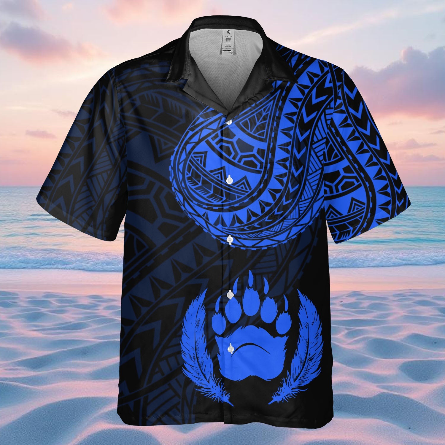 DS250807M01v33 Bear Native American Hawaiian Shirt 3D