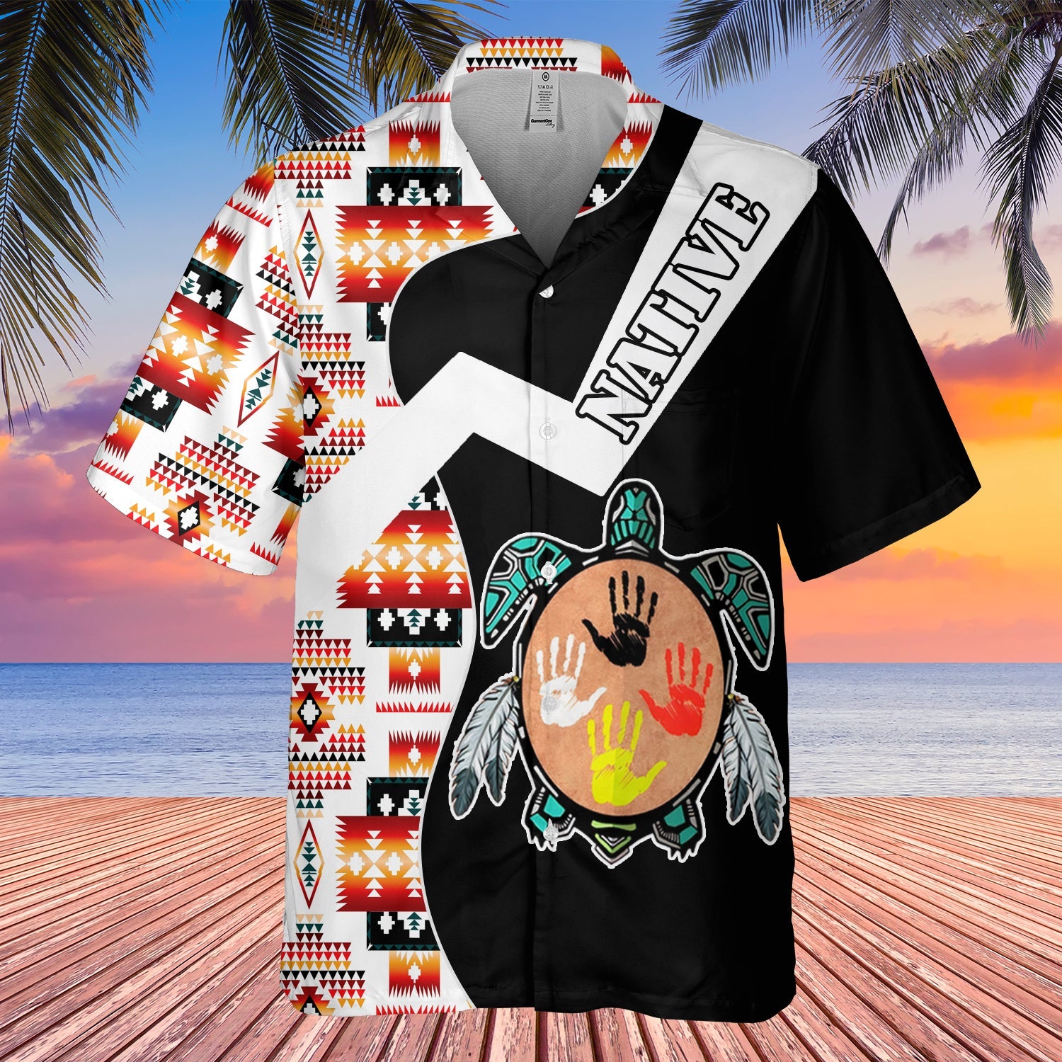 GB-HW0011242 Tribal Turtle Spirit Native American Hawaiian Shirt 3D