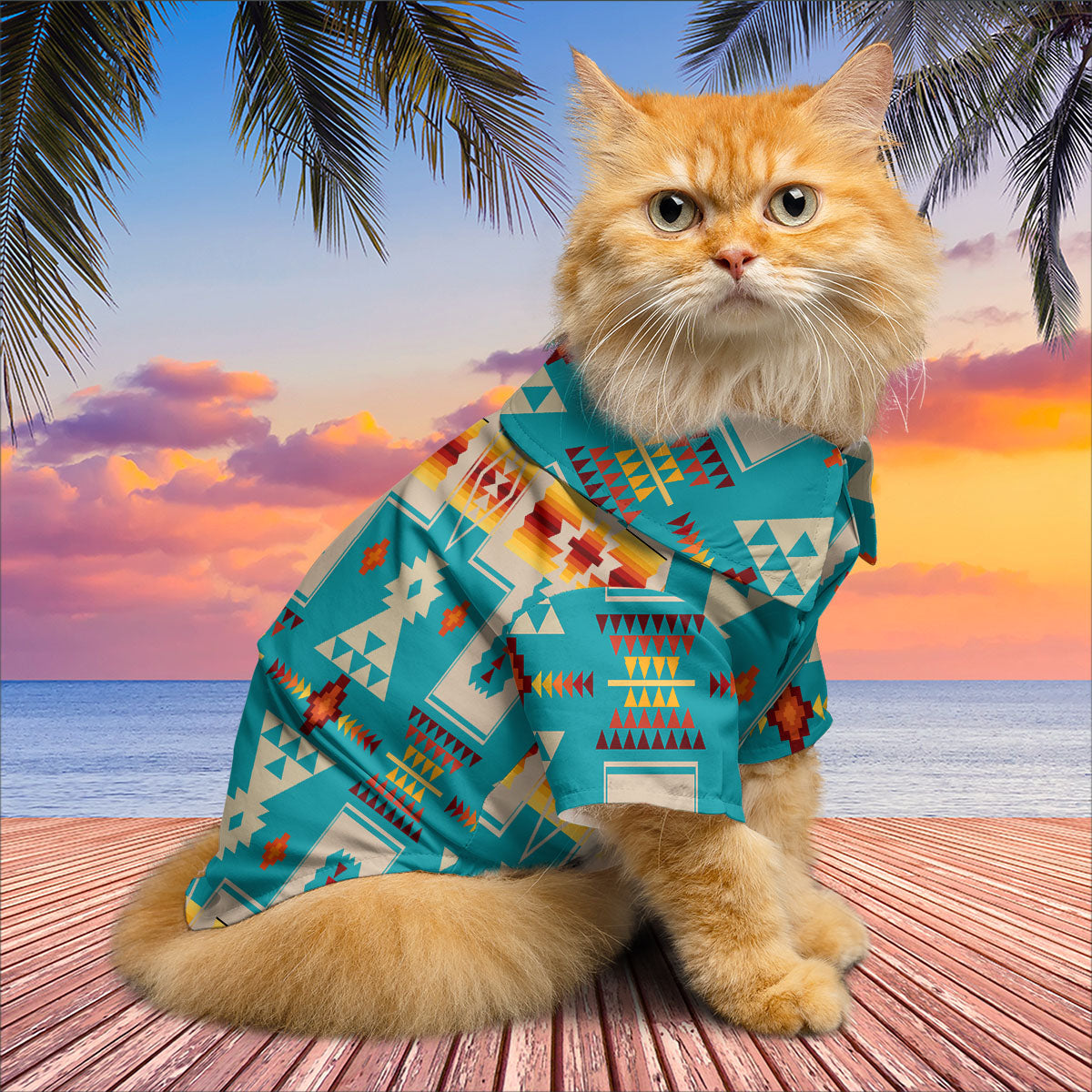 GB-NAT00062-05 Native American Pet Hawaiian Shirt