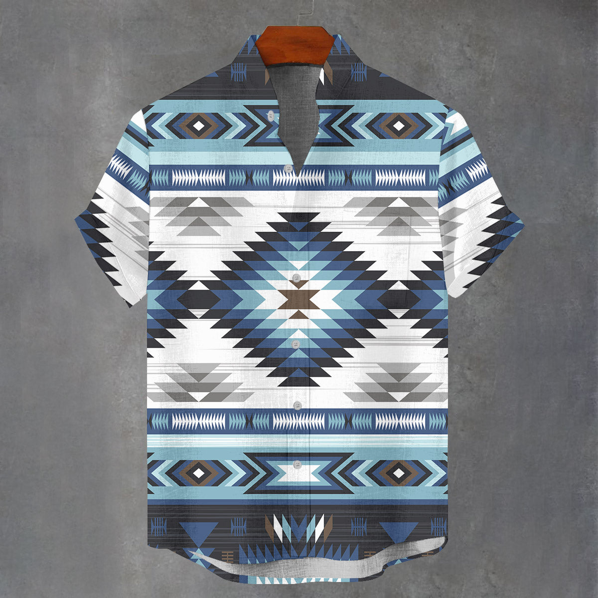 GB-NAT00528 Native American Men Stand Collar Shirt