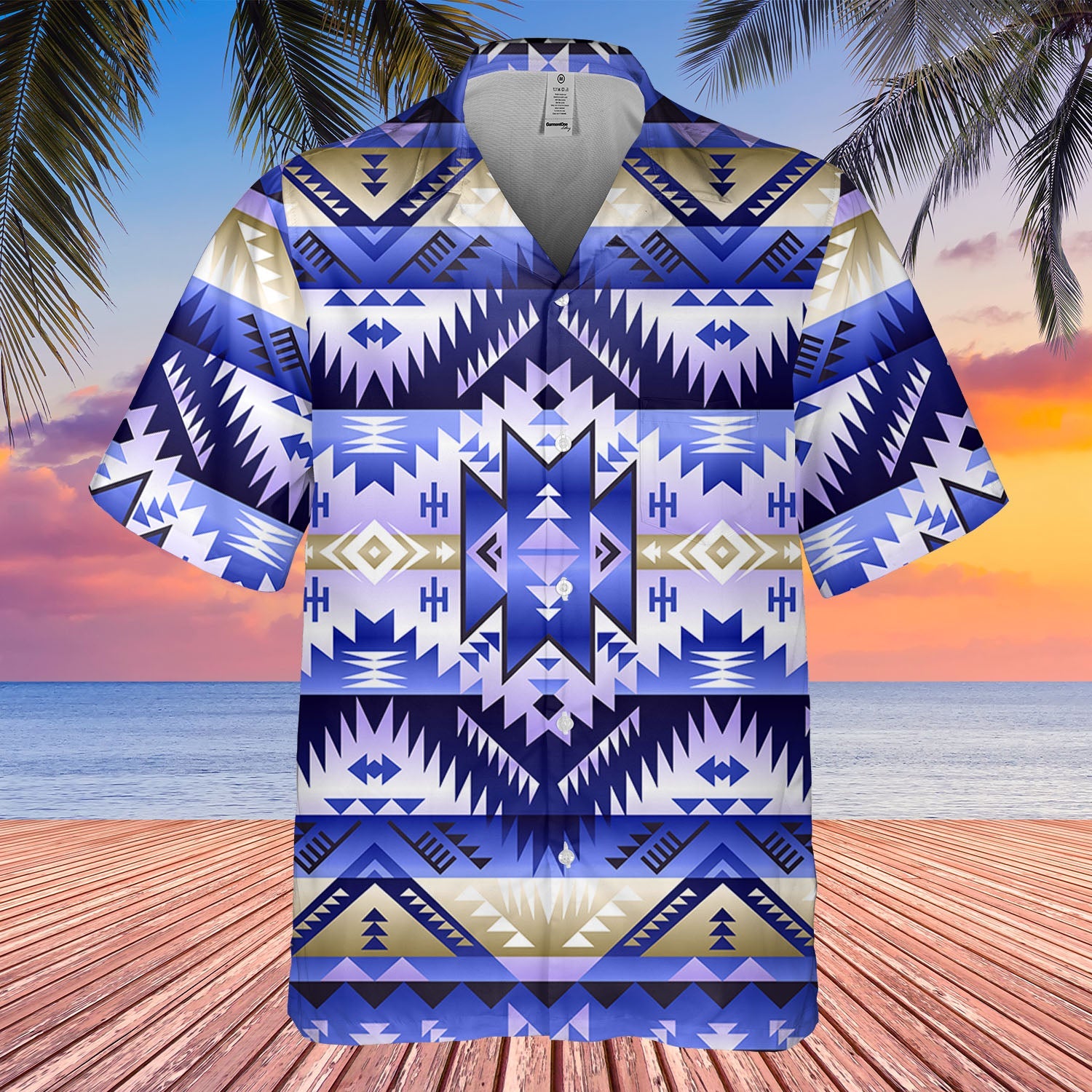 GB-NAT00540v2 Native American Hawaiian Shirt 3D