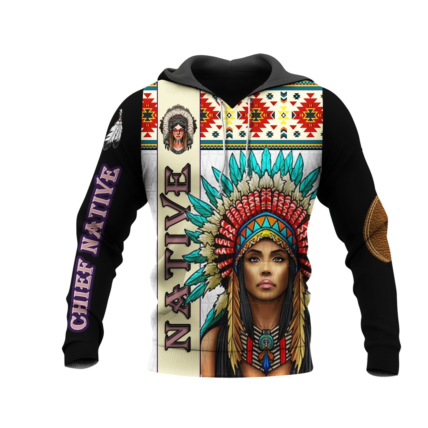 GB-NAT00571 Girl Chief 3D Hoodie