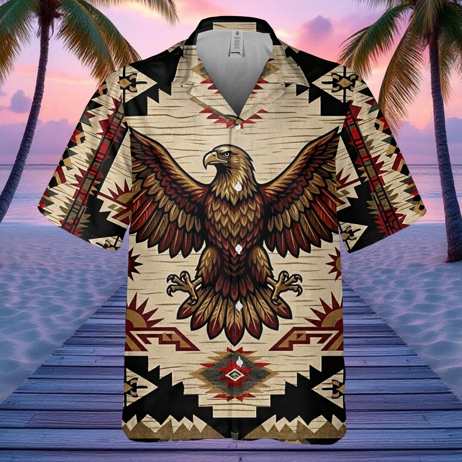 GB-NAT00902v2 Eagle Native American Hawaiian Shirt 3D