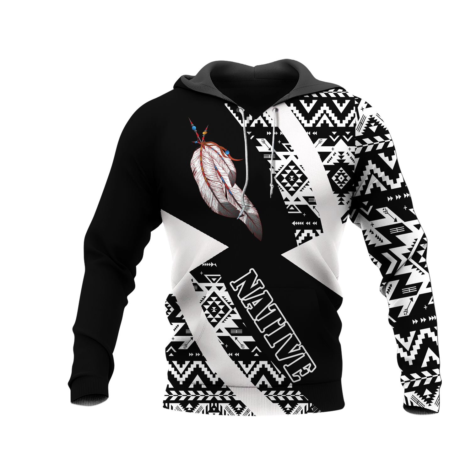 HD0012552 Pattern Native American  Pride 3D Hoodie