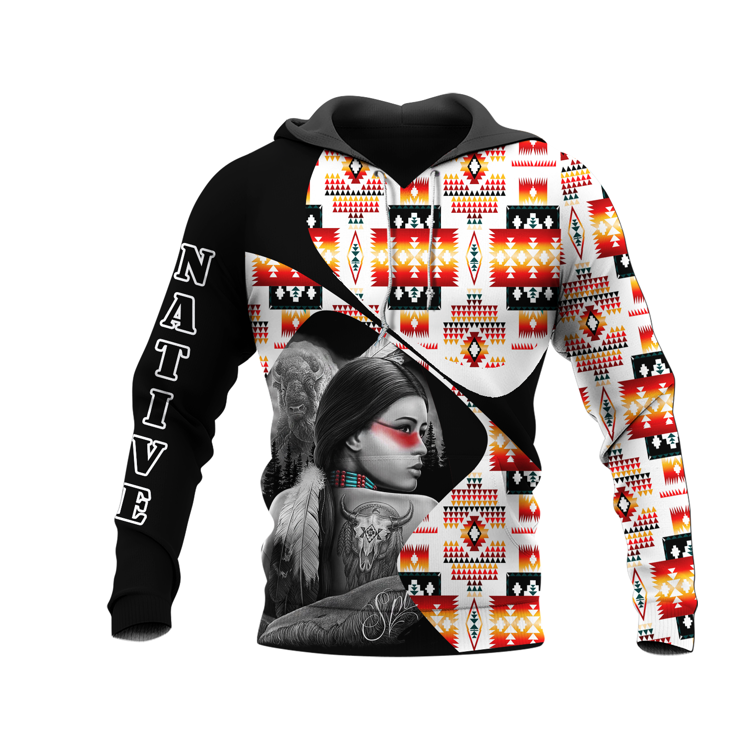 HD0012578 Pattern Native American  Pride 3D Hoodie