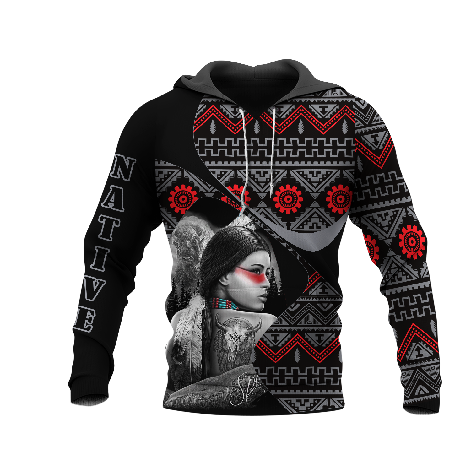 HD0012583 Pattern Native American  Pride 3D Hoodie