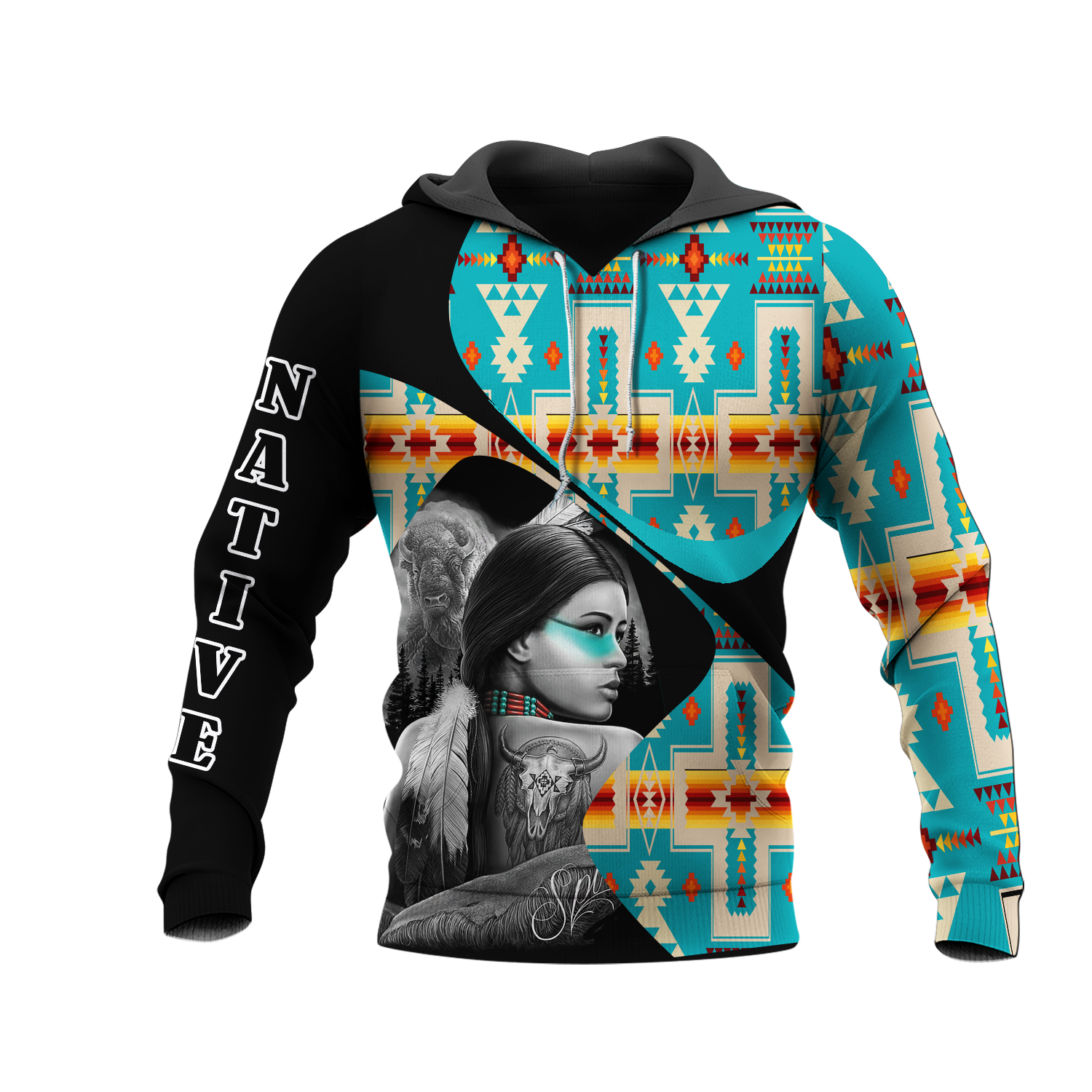HD0012589 Pattern Native American  Pride 3D Hoodie