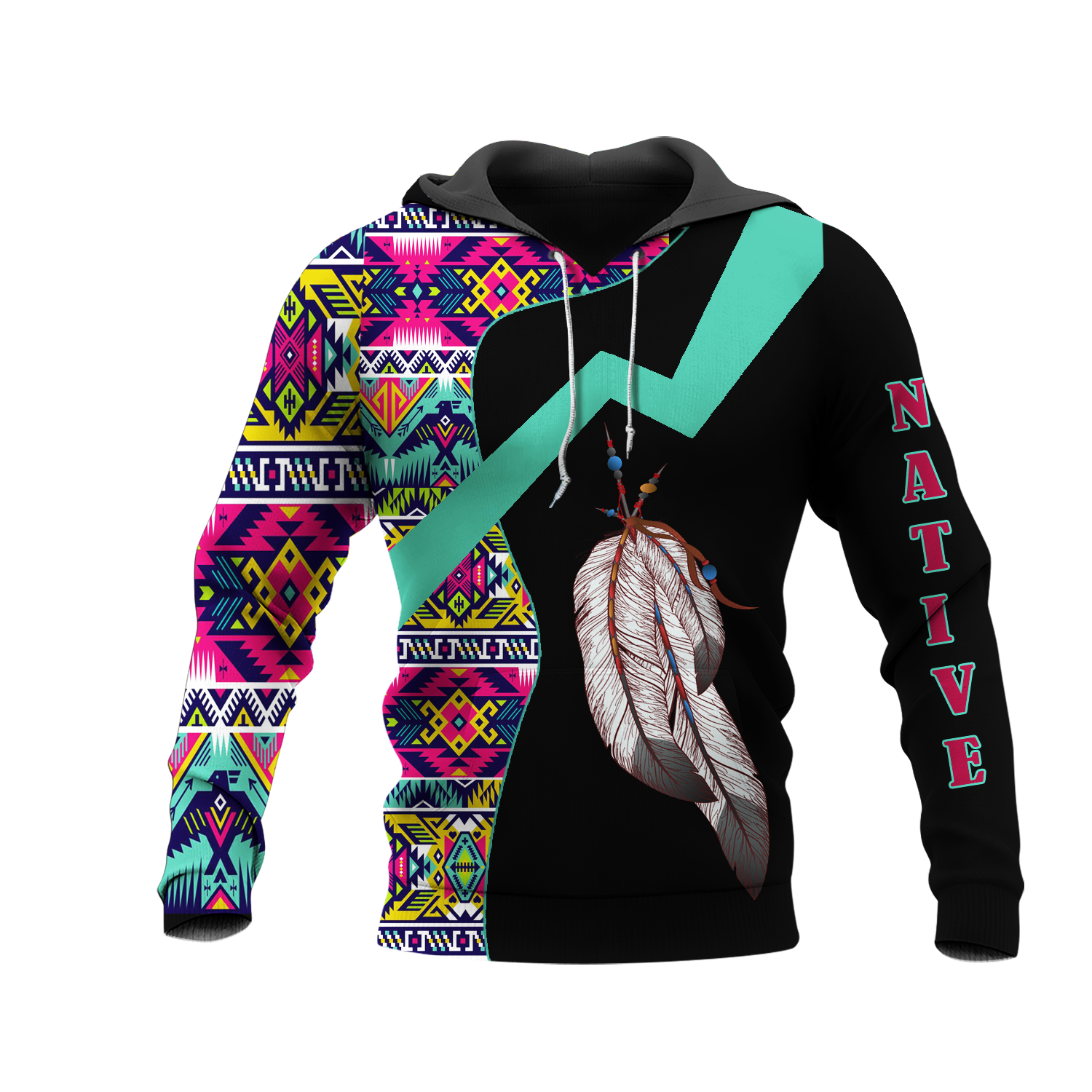 HD0012689 Indian Feather Native American Pride 3D Hoodie