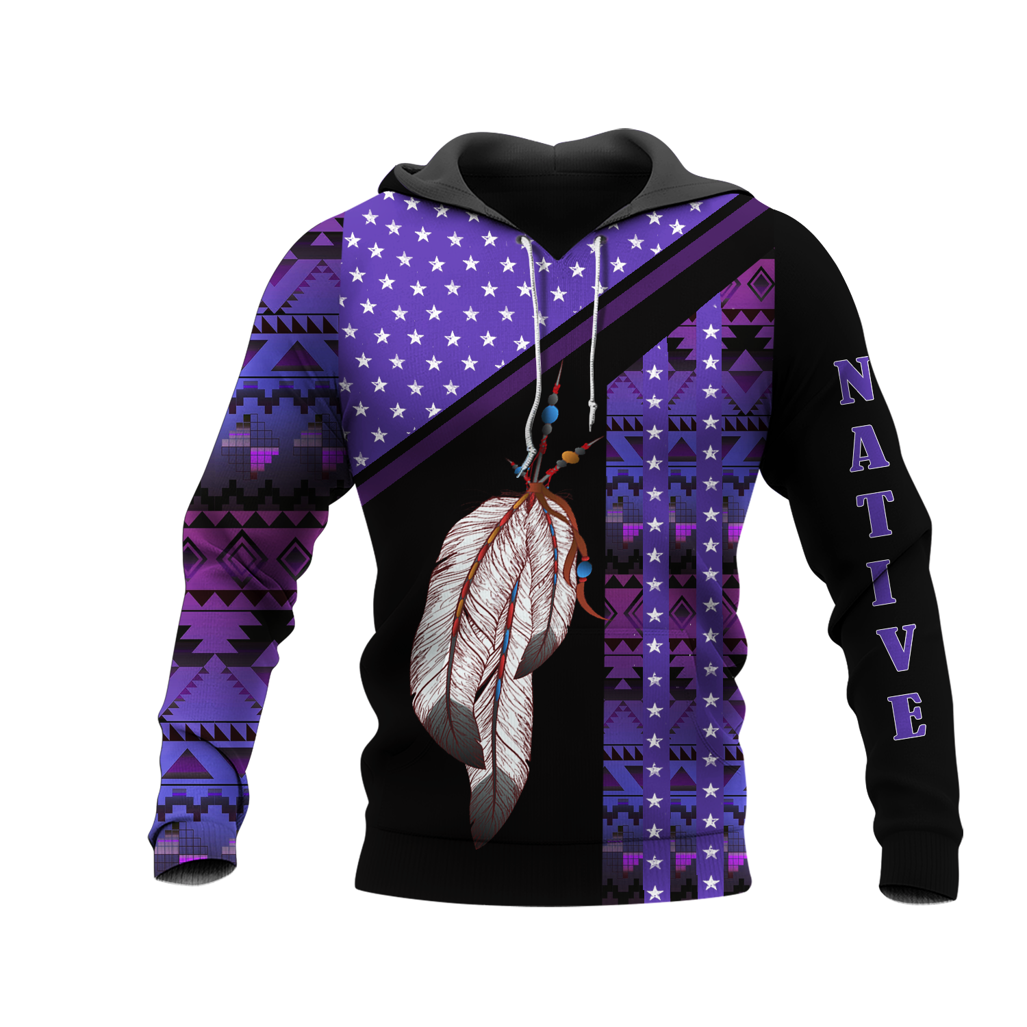 HD0012693 Indian Feather Native American Pride 3D Hoodie